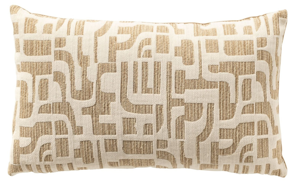 Dutch Decor Kissenhülle 'Fabia' 30 x 50 cm Incense - Braun, Weiß